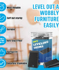 Furniture Levelers 80 Piece Shims Set Plastic Grooved Non Slip Wedges For Tables Desks Chairs Refrigerators Pianos Toilets And More
