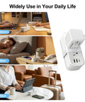 Universal Travel Adapter With 6 Foot Extension Cord, All In One Worldwide Power Adapter in dormitory, home, and travel settings
