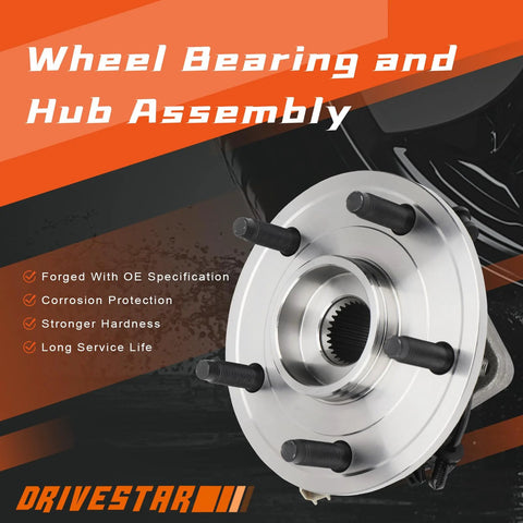 Heavy Duty Front Wheel Hub And Bearing Assembly For Jeep Commander And Grand Cherokee 2005 To 2010, 5-Lug