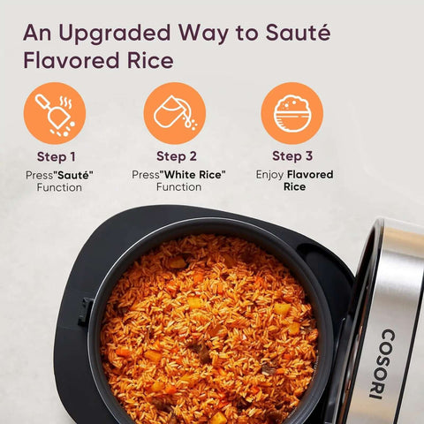 No Fuss 10 Cup Rice Cooker With 24 Hour Keep Warm And Nonstick Ceramic Inner Pot 18 Fuzzy Logic Functions sautéing rice