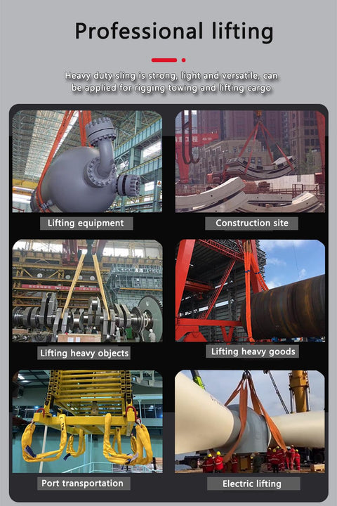 Round Sling 11020 Lbs 6.5 Ft Polyester Rigging Sling For Hoist used in various heavy lifting applications