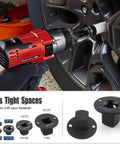 Grab This Epic 4 Pc Low Profile Socket Adapter Set For Serious Ratchet Impact Work With Recced Square Drive And Strong Magnets To Stop Striping And Slippage Totally Solid Stainless Steel Gear Your Mechanic Crew Will Love, low-profile adapter on wheel