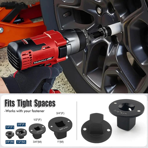 Grab This Epic 4 Pc Low Profile Socket Adapter Set For Serious Ratchet Impact Work With Recced Square Drive And Strong Magnets To Stop Striping And Slippage Totally Solid Stainless Steel Gear Your Mechanic Crew Will Love, low-profile adapter on wheel