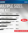 Drywall Screws Assortment Kit With 160 Pieces In Five Sizes Three Inch, Two Inch, One And Three Eighths Inch, One Inch, And Five Eighths Inch Coarse Thread Phillips Bugle Head Sharp Point For Wood And Sheetrock Projects In Durable Clear Plastic Case