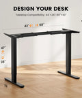 Beefy Dual Motor Standing Desk Frame With Electric Adjustable Legs For 44 To 90 Inch Desktops, 264 Lbs Weight Capacity, 47 in height