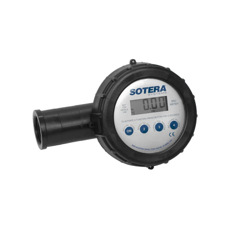 850 One Inch Digital Chemical Transfer Meter With Air Sensor, 2 To 20 GPM, Nutating Disc Technology, LCD display, polypropylene body.