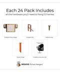 Heavy Duty Picture Hanging Kit For Wood Frames And Canvases On Drywall, 98 Piece Picture Hanging Hardware Bundle components displayed