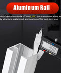 Close-up of aluminum track showing thickness measurement for Bi-Folding Barn Door Hardware Sliding Track Kit For Double Wood Doors.