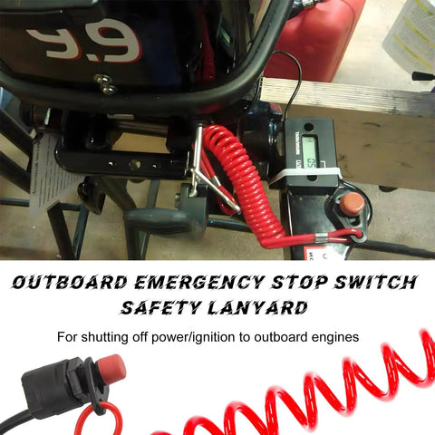 Boat Kill Switch Lanyard With Emergency Stop Cord For Outboard Engines Replacement Watercraft Safety Lanyard Quick Release Ignition Stop Switch For Immediate Engine Shutdown On Deck