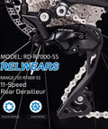 Close-up of 11 Speed Rear Derailleur RD-R7000-SS Direct Mount For Road And Folding Bikes, showing black durable construction.