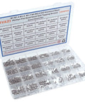 Massive 1200 Pieces 304 Stainless Steel Phillips Flat Head Self Tapping Screws Assortment Kit with 24 Sizes M1 M1.2 M1.4 M1.7 M2 M2.2