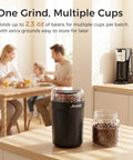 One Touch Coffee Grinder With Stainless Steel Blades For Beans Spices And Dry Grinding Adjustable Coarse To Fine Safety Lid