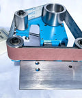 Zhenyuwang Electric Belt Sander 1100W Brushless Motor Pure Copper Windings with abrasive belt for precise woodworking.
