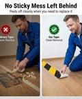 Comparison of ordinary tape leaving residue and Heavy Duty Non Slip Traction Tape For Indoor Outdoor Stairs And Floors being removed cleanly