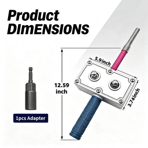 Product dimensions of Heavy Duty Portable Wire Pulling Tool With Cord Adapter For Electricians, 12.59 x 5.9 x 3.14 inches.
