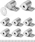 Eight To Nine Pound Magnetic Door Latch Kit For Cabinets Eight Pack Silver Zinc Alloy Magnets With Beefy Pull Force and screws