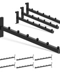 10 Pack Gridwall Waterfall Hooks With 12 Inch 6 Ball Faceouts For Retail Display, Black Powder Coated Square Tube Hangers