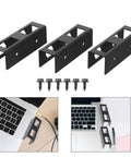 Heavy Duty Laptop Stand And Tablet Mount Under Desk Organizer Rack Black space saving metal brackets for secure installation.