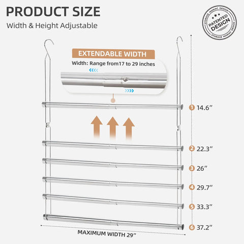 Expandable Dual Closet Rod, Space Saving Wardrobe Extender, Absolute Game Changer Clothes Hanger Bar, Slick Chrome Hanging Organizer 2 Pack For Cramped Closets And Mini Bedrooms