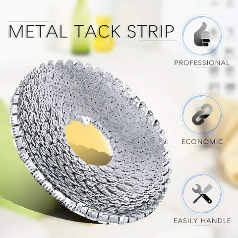 Flexible Upholstery Tack Strips 65 Feet Long Galvanized Metal Three Tooth Edge Grip For Curved Arms And Sofa Frames Nail Your Couch Makeovers With Zero Sweat in coil form.