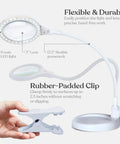 LightView Pro Flex 2 in 1 Magnifying Desk Lamp with 1.75x LED Light Magnifier Flexible Gooseneck shown with clamp