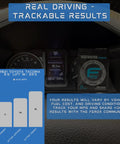 Dashboard showing fuel additive package with treatment results on fuel efficiency and powder gauge display.