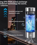 Portable Hydrogen Water Bottle With PEM-SPE Tech USB Rechargeable Ionizer Cup delivers up to 3000 PPB hydrogen, kitchen counter use