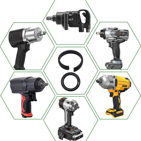 Badass 10 Pack Half Inch Impact Wrench Retaining Ring Clips With Rubber O Rings And Anvil Install Tool Carbon Steel Hog Ring Kit For Cordless Power Tools Makes Zero Hassle Fixes Dead Simple Daily Driver on various impact wrenches.