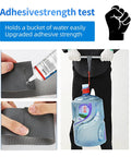 Demonstration of Heavy Duty Leather Glue For Permanent Clear Bonding holding water jug, showing strong adhesion on leather.