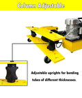 INTSUPERMAI Electric Hydraulic Pipe Bender For Round Tubes 0.1 To 0.24 Inch Wall Thickness With adjustable uprights for varying tube thicknesses.