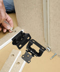 Installing Two Pack Half Inch Overlay Self Closing Semi Wrap Cabinet Hinges With Auto Closing Mechanism, Steel Construction Black Finish
