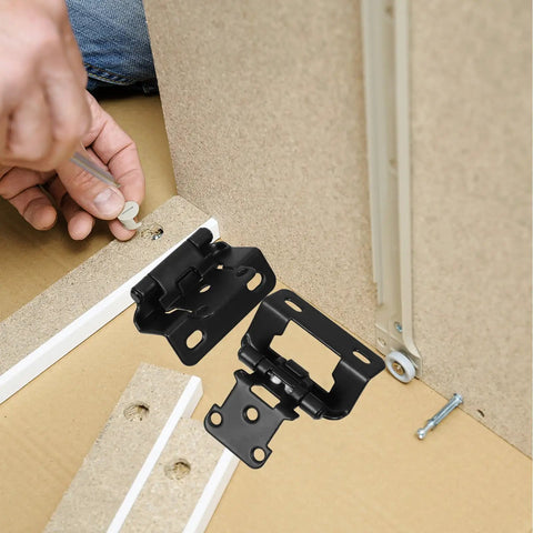 Self Closing Cabinet Hinges With High Stability Spring And Autoclosing Mechanism, Steel Frameless, installation view, 2 Pack