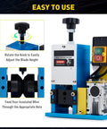Super Cool Automatic Wire Stripping Machine Electric Copper Stripper Tool For 1.5-25Mm Cables close-up of blade adjustment knob and feed area.