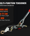 Heavy Duty Come Along Winch 4 Ton 8800 Lbs Tension Dual Gear Ratchet Hand Winch with 10 Ft Coated Steel Rope and hooks.
