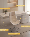 Straight Up Rock Solid Heavy Duty L Shaped Computer Desk With Cream Acrylic Legs Spacious Storage Drawers in modern office setting.