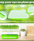 10 Pack Green Seed Sprouter Trays For No Soil Needed Germination showcasing design features and microgreens growth setup