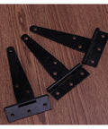 Rustproof Iron T Shaped Hinges For Doors, Gates, Sheds, Fences And Wooden Boxes, Tough As Nails Black Coated Fingerprint Resistant Hardware