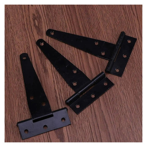 Rustproof Iron T Shaped Hinges For Doors, Gates, Sheds, Fences And Wooden Boxes, Tough As Nails Black Coated Fingerprint Resistant Hardware