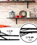Heavy Duty Triangle Folding Shelf Brackets 14 Inch Set Of 2 Metal DIY Built Tough Hinge Accessories for shelves