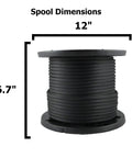 3/8 Inch Black Solid Braid Dacron Polyester Rope 250 Ft Spool Low Stretch UV Resistant Industrial Utility Cord