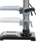 Heavy Duty Benchtop Drill Press Featuring A Spacious 10 Inch Chuck With 9 Adjustable Speeds And A Badass 5 Amp Motor That Knocks Precision Drilling Tasks Right Out Of The Park, showing tilting table and sturdy base.