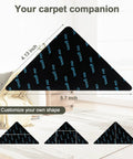 12 Pack Rug Grip Pads For Hardwood Floors And Tiles Non Slip Rug Grippers showing triangle shapes and customizable sizes