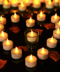 Flameless Tea Light Candles 50 Pack With Batteries Included Realistic Flickering LED Tealights Unscented Battery Operated