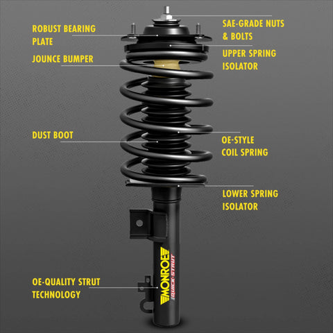 Quick Strut Assembly 139104 Suspension Strut And Coil Spring For Chevrolet Suburban And Avalanche SUVs Direct Fit Replacement in detail