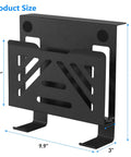 Side view of Under Desk Laptop Mount And Side Hanging File Organizer with dimensions, showing sturdy iron design and no drill clamp.