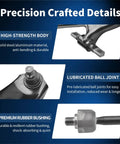Precision details of Front Lower Control Arm With Ball Joint Kit for Nissan Qashqai Rogue, showing metal joint and rubber bushing