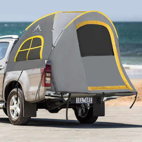 Rugged Pickup Truck Bed Tent For Camping Fits 5.5 To 6.0 Feet Bed Weatherproof 210D Oxford With PU2000 Coating on sandy beach