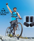 Cyclist posing with bullet shell tire valve stem caps set in aluminum alloy, lightweight, corrosion resistant, dustproof, black.