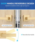 Six Pack Satin Brass Privacy Door Leverset With Lock For Bedroom And Bath Left Or Right Handed Design Diagram