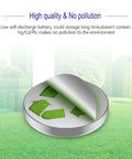 Premium SR616SW Watch Batteries, 1.5 Volt Silver Oxide Button Cells, showing a low self-discharge, eco-friendly battery pack.